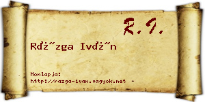 Rázga Iván névjegykártya